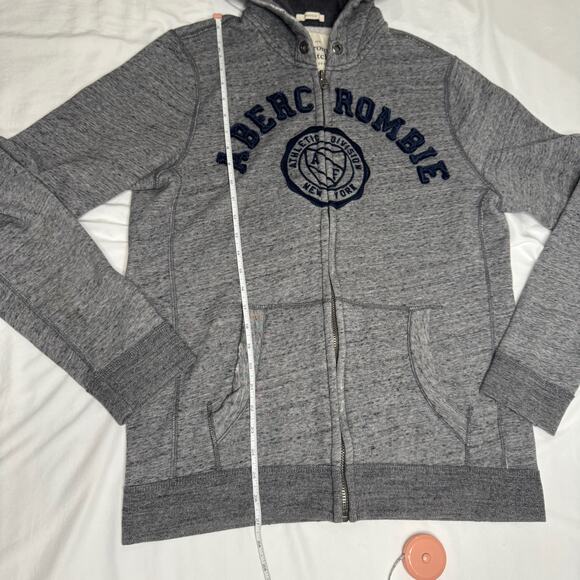 Abercrombie & Fitch VTG Muscle Hoodie Men’s Large Gray Y2K Mallcore Collegiate - Picture 4 of 16